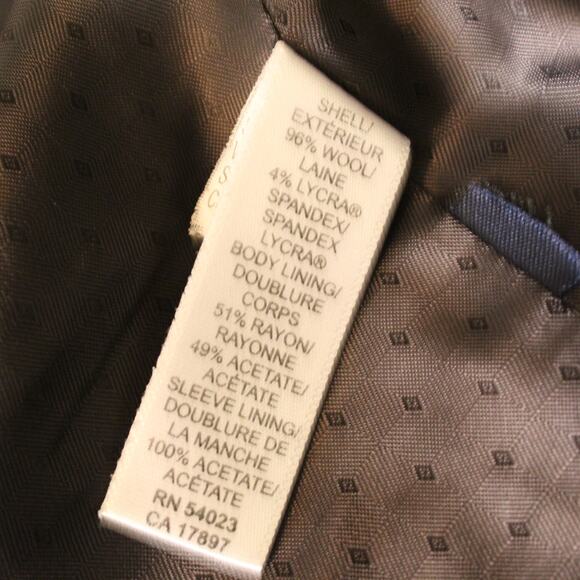 Banana Republic Blazer Women Size 6 Black Wool Blend Stretch Lined Career Jacket - Picture 5 of 5